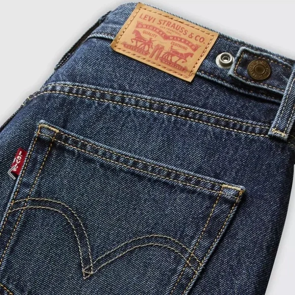 LEVIS Jeans Barrel Leg NWT Cinch Wide Leg High Waist New Shades Blue Size 24 - Picture 5 of 14